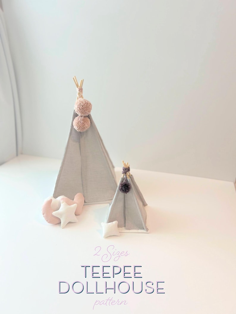 DIY Dollhouse Teepee Tent Pattern, Quilted Mattress & Pillows, (PDF ...