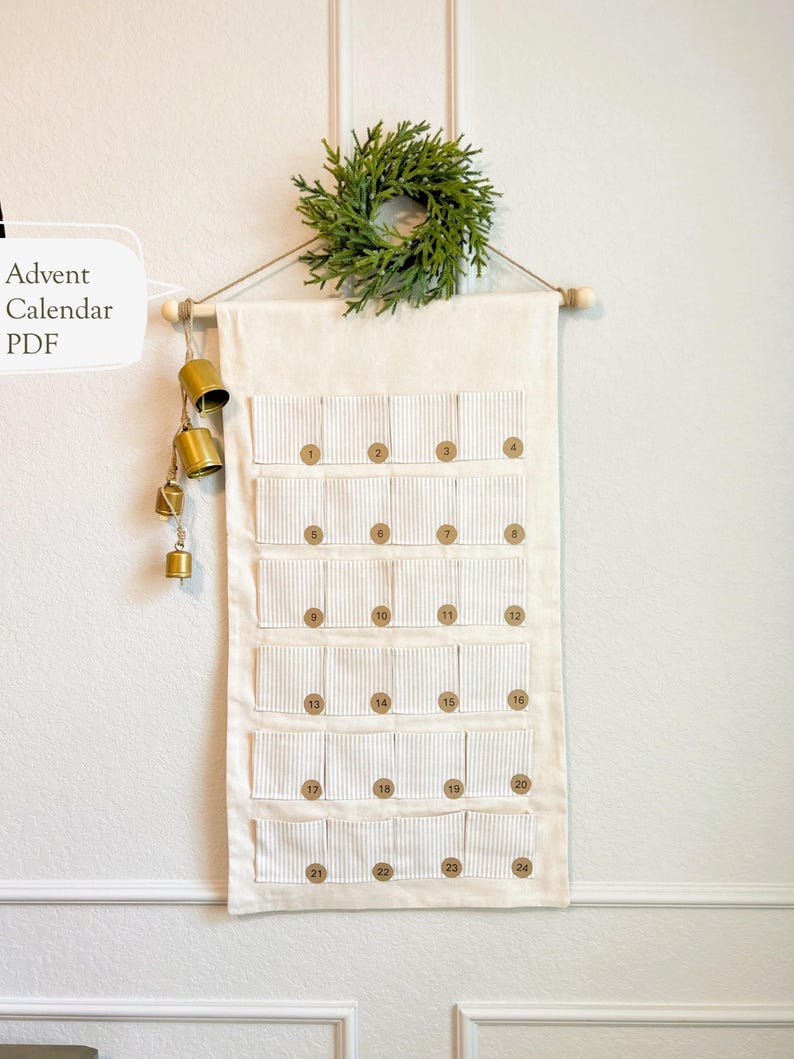 Advent Calendar PDF Sewing Pattern and Tutorial, Organizer, Baby Room ...