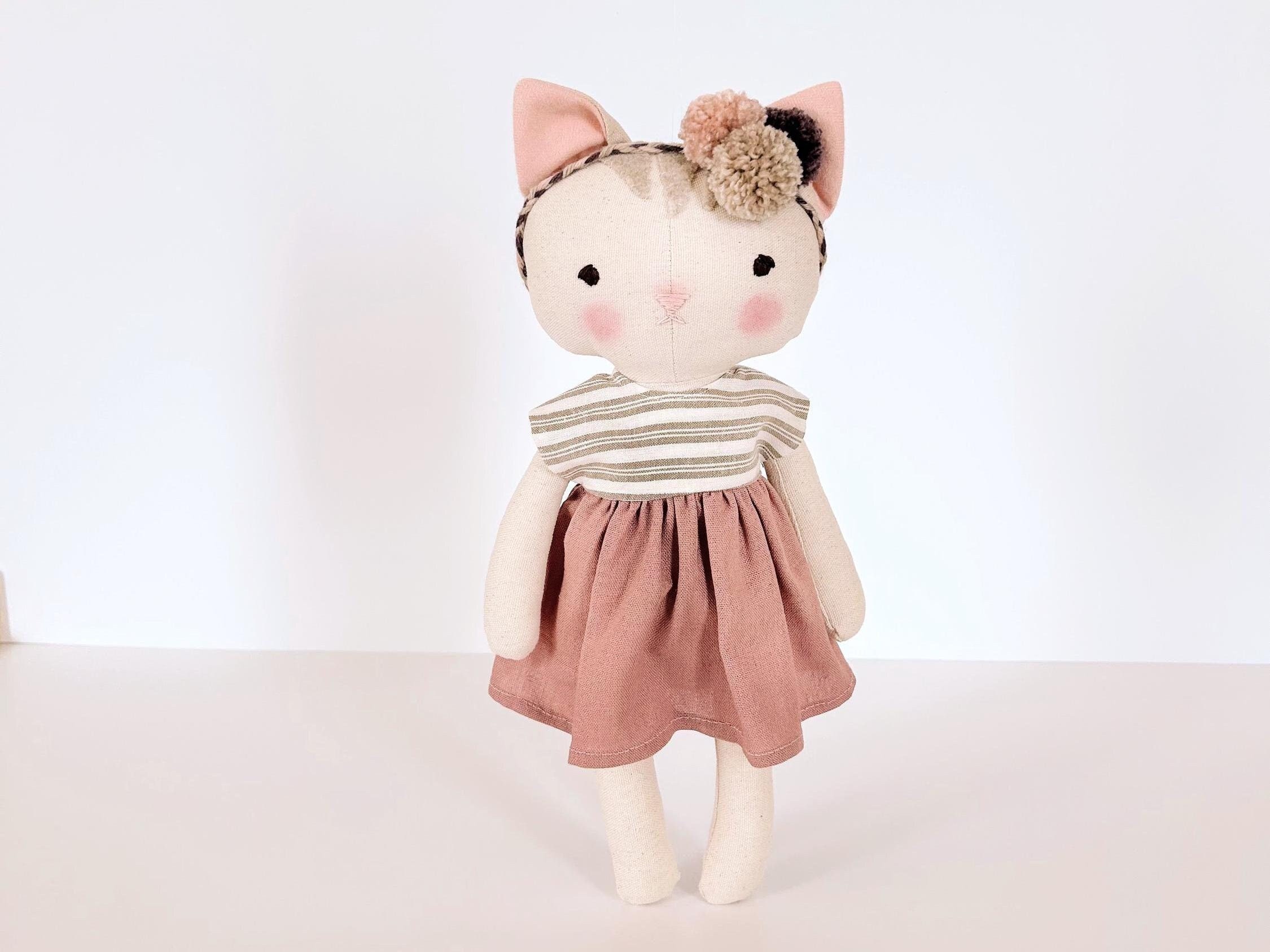 Kitty Cat sewing pattern PDF - Dress pattern PDF / Cat doll / Kitty Doll - stuffed animal toy and clothes for a cat lover gift