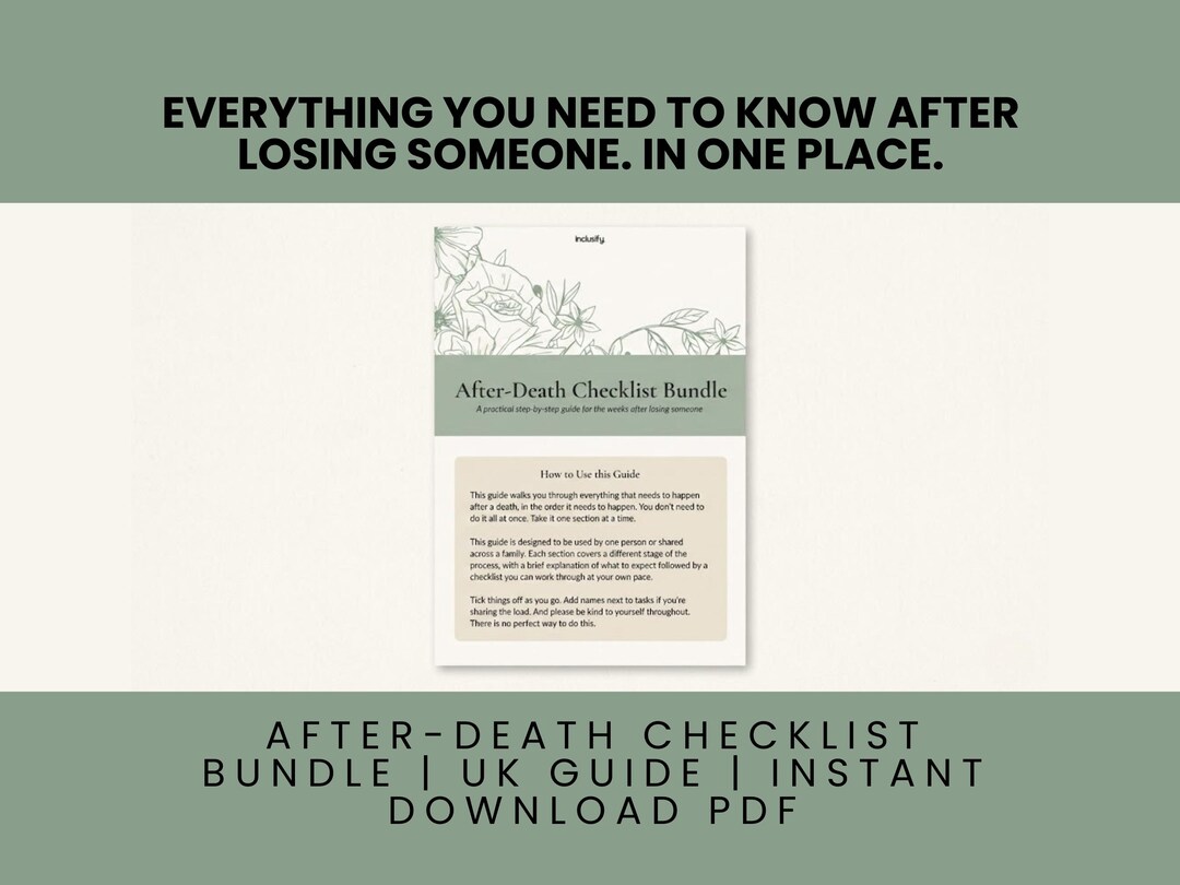 Bc Death Checklist.pdf After-death Checklist Bundle | Bereavement Planner | Printable After ...