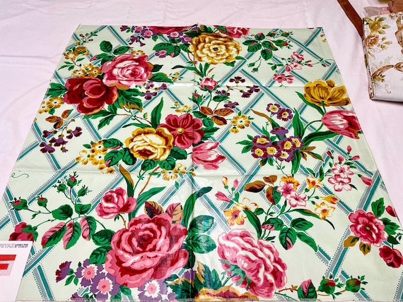 RARE Vintage MARIO BUATTA "Judy's Trellis" Fabriyaz Chintz Sample  From 80s