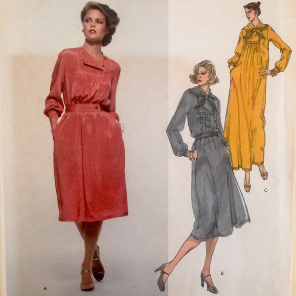 1970s Vogue American Designer Pattern Bill Blass Misses Dress No. 1718 Size 8  FF Uncut