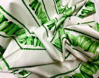 Vintage 1987 Cyrus Clark Chintz “Ribbon Stripe” in Green