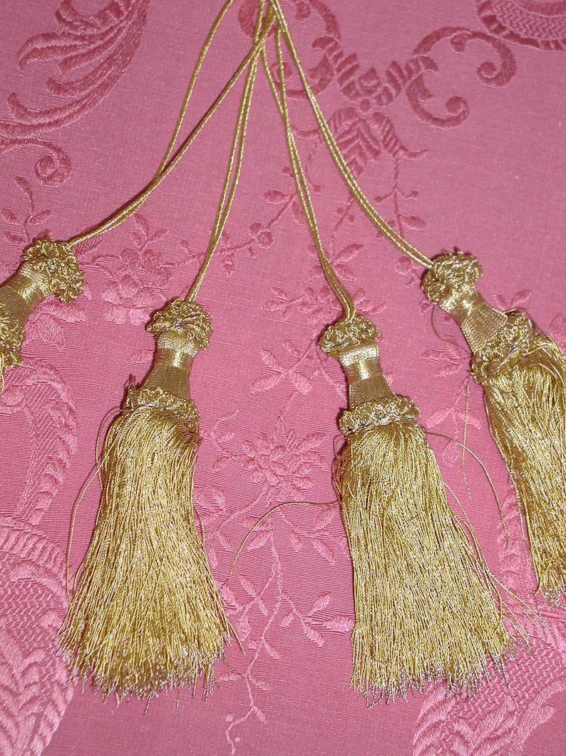 Brilliant Gold Tassels From France Fine Metal Thread Great for Etsy