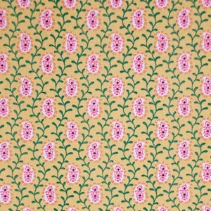Yellow/Pink/Green French-Style Small Print Cotton Decorating Fabric 57&quot; Wide - 4 Yards Available