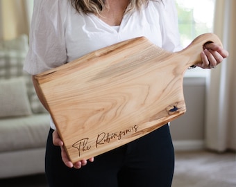 Personalized Live Edge Maple Charcuterie Board - Rustic 5th Anniversary Gift