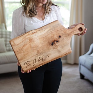 Live Edge Charcuterie Board Personalized Rustic Cheese Board Custom Walnut Wood Board Live Edge Board 5th Anniversary Gift Wedding Gift