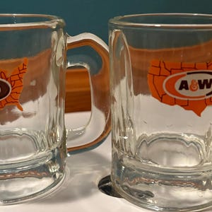 Vintage USA Map A&W Root Beer Baby Mugs