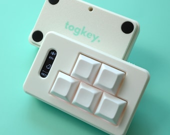 TogKey Pad Wireless v2: 5-Key Programmable Wireless Macropad | Pre-Programmed for Media Control | Hot-Swap | OLED Screen | LED Backlight