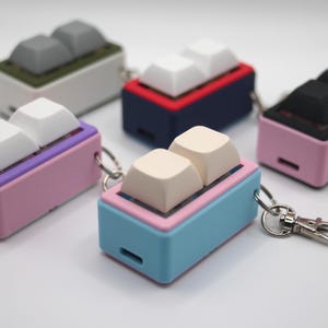 TogKey Pad Pocket: 2-Key Programmable Macropad Media Controller Keychain Fidget with RGB Lighting and Hot-Swap Tactile Mechanical Switches