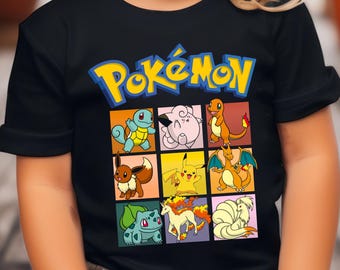 Pikachu and Friends Shirt, Pokemon 90s Shirt, Charmander Squirtle Bulbasaur Pokemon Shirt, Pokemon Friend Shirt, Pokemon Graphic Shirt