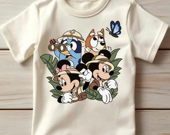 Disney Blue Dog Safari Shirt Kids Animal Kingdom Shirt Toddler Mickey & Friends Shirt Safari Trip Matching Disney Shirt Disney Trip 2026