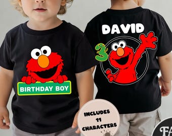 Personalized Elmo, Abby, Cookie Monster Birthday Shirt, Custom Sesame St. Birthday Shirt Kids for Toddler, Family Matching Birthday Outfit