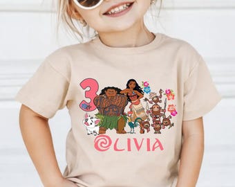 Disney Moana Birthday Shirt, Personalized Disney Birthday Tee, Moana Birthday Girl Shirt, WDW Birthday Trip Sweater,Maui Shirt,Moana 2 Movie