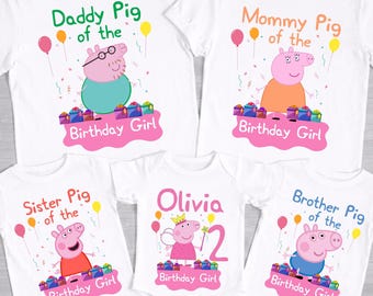 Personalized Pig Family Birthday Shirts