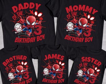 Spidey&His Amazing Friends Birthday Shirt, Marvel Custom Birthday Family Matching Tee, Ghost Spider Birthday Tee, Disney Family Trip Tee