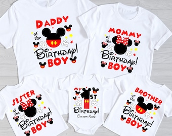 Mickey Birthday Family TShirt, Birthday Disney Matching Family Shirt, Birthday Boy Shirts, Disney Kids Custom Birthday T-shirt, Disney Tee