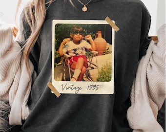 Personalized Vintage Photo And Year Shirt, Custom Photo Birthday Shirt, Vintage 30th Birthday Shirt, 30th Birthday Gift, 40th Birthday Gift