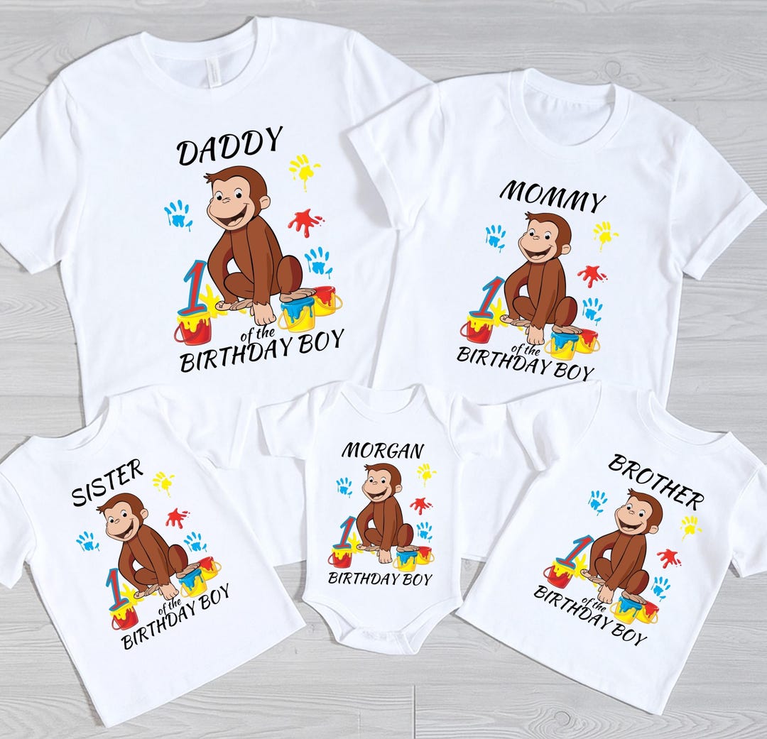 Curious George Birthday Boy Girls Shirt,Family Birthday Matching Shirt,Curious George Birt