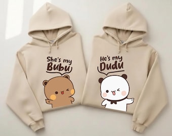 Bubu Dudu Bear Couple Hoodies | Matching His & Hers Outfit, Anniversary Gift