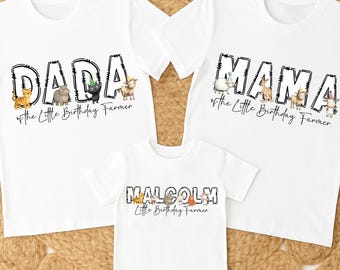Matching Family Shirts for Little Farmer 1st Birthday, Oink Baa Moo Farm Theme, Little Farmer’s Birthday Mom and Dad,Farmer Birthday Outfits