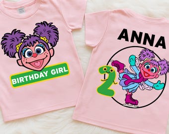 Custom Name Elmo Birthday Boy/Girl Shirt, Birthday Boy T-shirt, Abby Birthday Girl Tee, Cookie Monster Baby Outfit, Personalized Toddler Tee