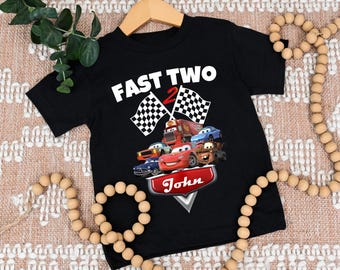 Disney Cars Birthday Shirt,Lightning McQueen Birthday Boy Tee,Pixar Pit Crew Family Matching Gift,Racing Car Birthday Trip,Two Fast Birthday