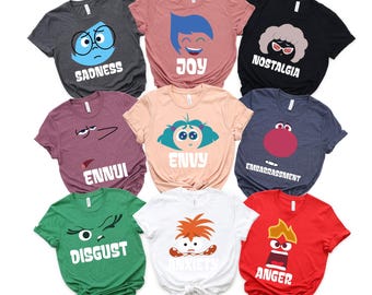 Inside Out Characters Shirts, Inside Out 2 Shirt, Inside Out Family Group Matching, Disney Inside Out Emotions Movie Shirt, Consume Trip Tee