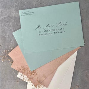Custom A7 Printed Wedding Envelopes | Personalized Address Printing | Ivory, Rustic Brown & Sage Green Invitation Envelopes for Any Event