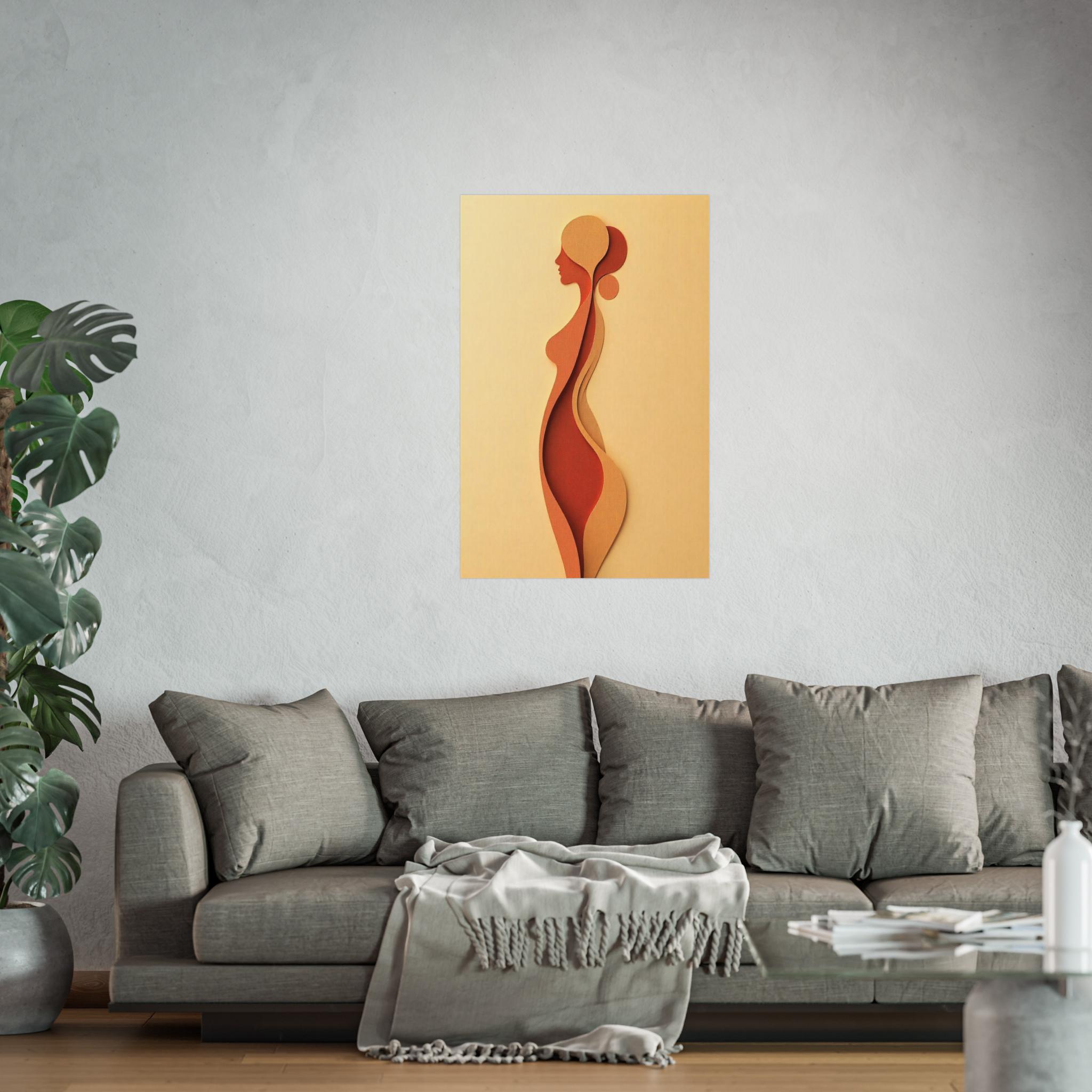 Abstract Female Figure, Modern Wall Art, Minimalist Decor, Gift for Art ...