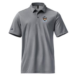 Polo ricamata Monkey Do – Maglietta da golf Adidas Space-Dyed da uomo – Logo scimmia divertente, polo sportiva casual