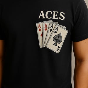 Aces Poker Shirt, Playing Cards Graphic Tee, Unisex Casual Top, Gift for Gamers, Casino Night, Poker Lover T-Shirt