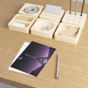 Eiffelturm Kunst Postkarten, Pariser Dekor, Reise Souvenir Karten, elegantes lila Briefpapier, einzigartiges Geschenk für Reisende