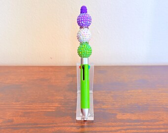 Genderqueer Pride Perlen Acryl Strass 4-in-1 Stift