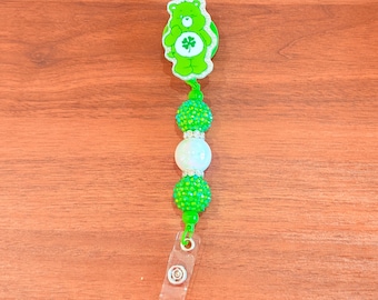 Grüner Bär austauschbarer Ausweishalter, Strass Acryl-ID-Halter