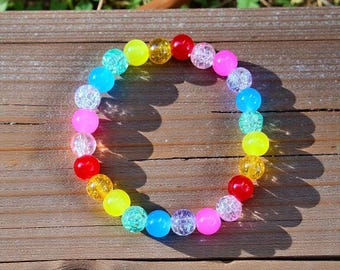 Rainbow Pride LGBTQIA + Glasperlen Stretch Armband