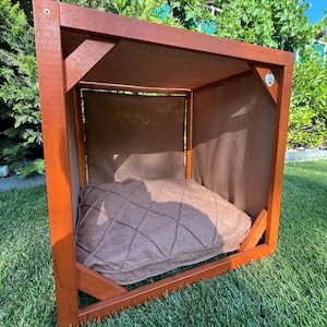 MERWOOD Dog House,Wooden Dog House,Kennel Furniture With Dog Bed,Creative Dog Crate,Premium Dog House Interior,Special Pillow,Custom House