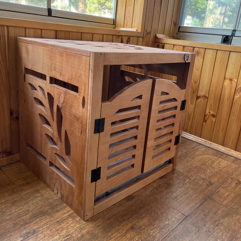 Image showcasing MERWOOD Dog House, Kennel Furniture With Dog Bed,creative Dog Crate ...