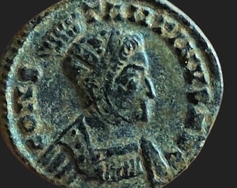 693)希少!古代 ローマ帝国 皇帝コンスタンティヌスⅠ世ブロンズ 銅貨