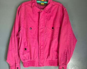 XL Vintage 90s Wrangler Brushpopper Neon Pink Southwestern Striped