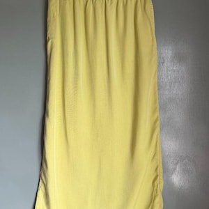 Vintage MISHI Women's XL Creamy Lime Maxi Skirt Tencel 90's Lagenlook Retro Boho image 1