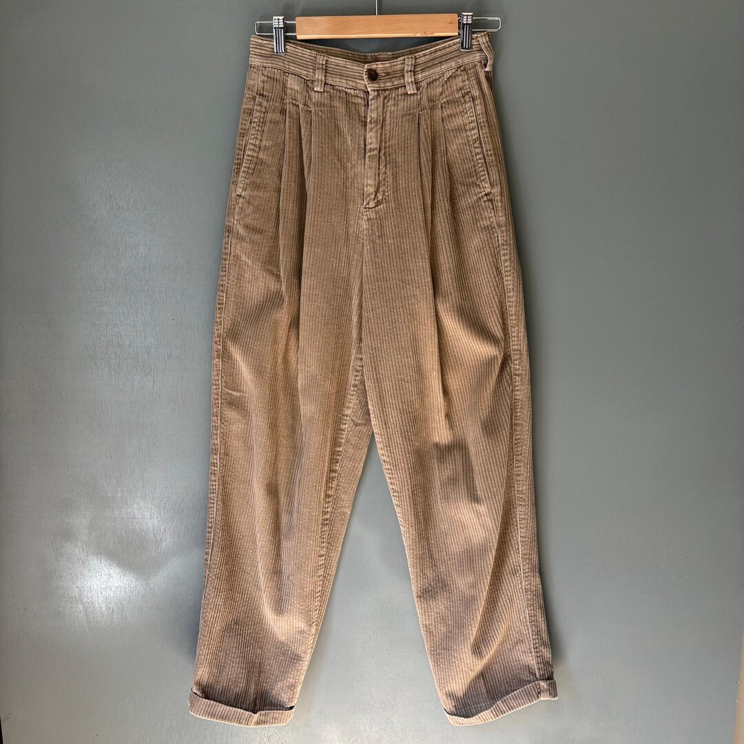 Vintage EDDIE BAUER Women's 6 Tan Corduroy Pants Grunge 90's