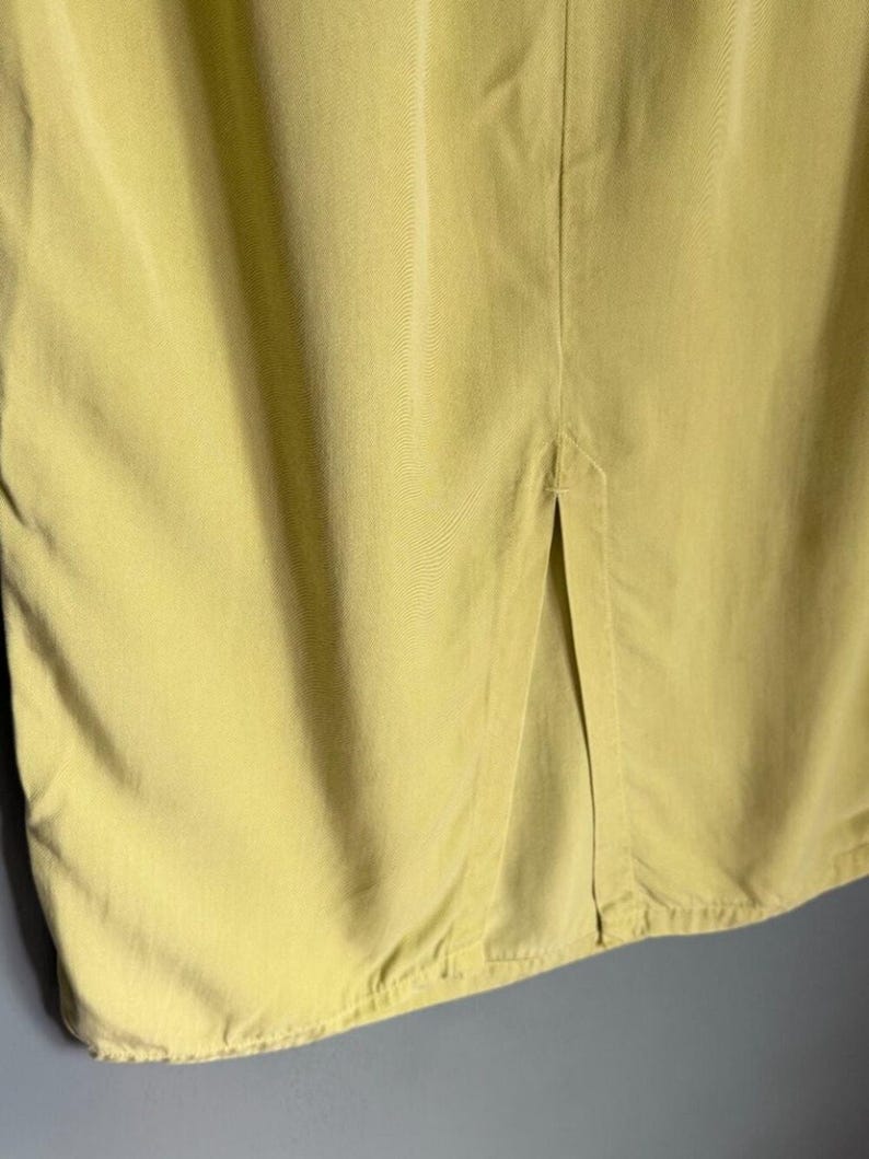 Vintage MISHI Women's XL Creamy Lime Maxi Skirt Tencel 90's Lagenlook Retro Boho image 7