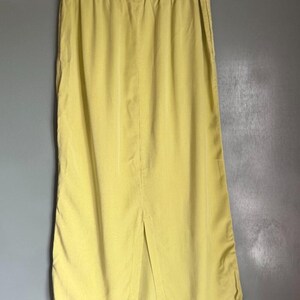 Vintage MISHI Women's XL Creamy Lime Maxi Skirt Tencel 90's Lagenlook Retro Boho image 8