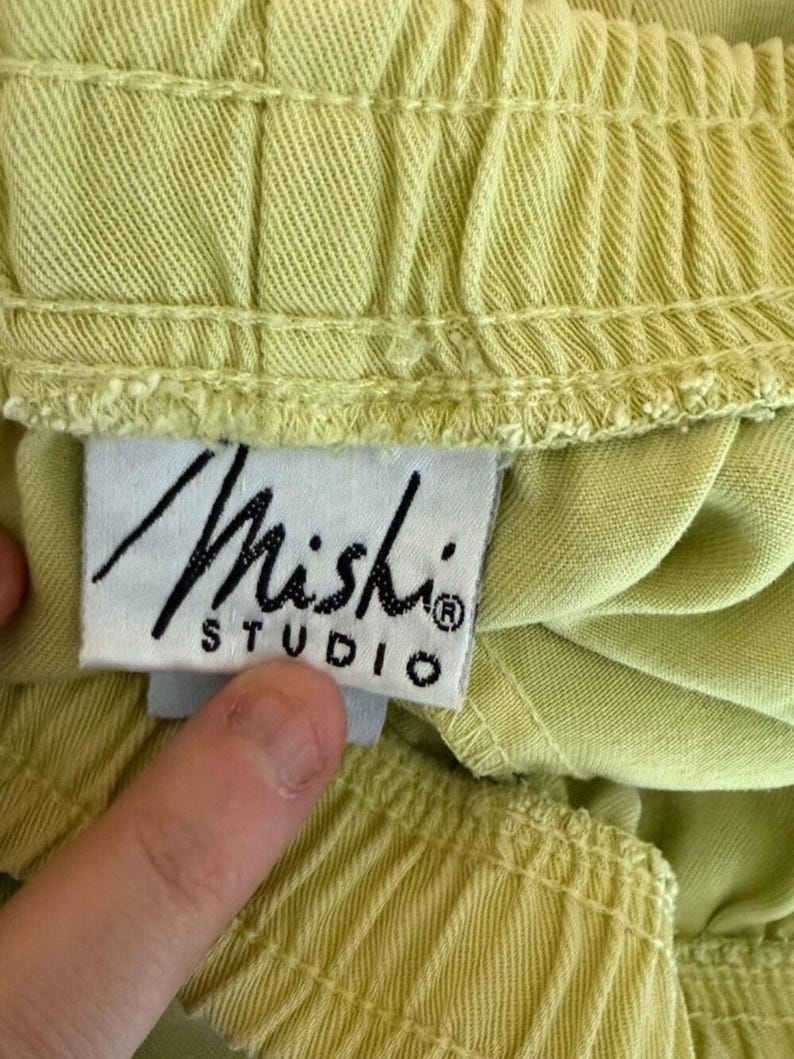 Vintage MISHI Women's XL Creamy Lime Maxi Skirt Tencel 90's Lagenlook Retro Boho image 3