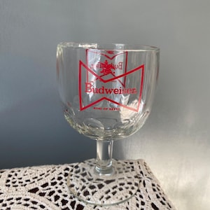 Verre à bière rétro Budweiser vintage avec empreinte digitale
