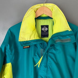 Vintage 90&#39;s COLUMBIA Bugaboo Men&#39;s Large Jacket Waterproof Gorpcore Teal Zip