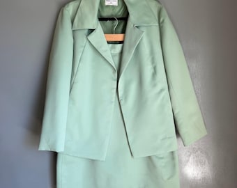 Vintage PARIS ORIGINAL Damen Blazer-Rock-Set in Mittel-Mint, Retro-Chic der 70er Jahre