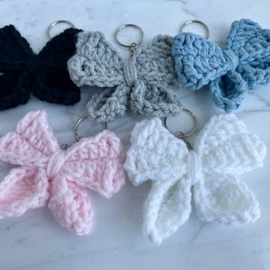 Handmade Crochet Bow Keychain: Coquette Bag Accessory