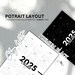 PRINTABLE 2025 CALENDAR : Premium Black and Classy White Potrait Layout ...